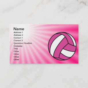 Tarjeta De Visita Voleibol rosa