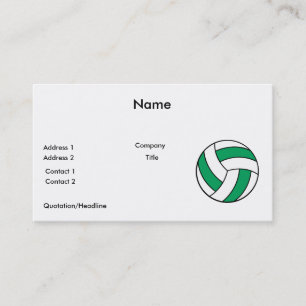 Tarjeta De Visita voleibol verde y blanco