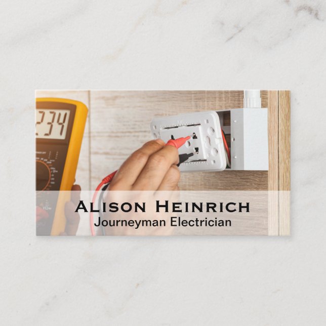 Tarjeta De Visita Voltaje de prueba de electricidad (Anverso)