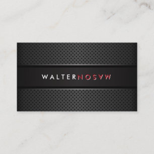 Tarjeta De Visita Voltear palabra   Banner gris oscuro   Metálico Pe
