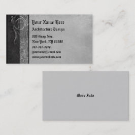 Tarjeta De Visita Volutas góticas de piedra grises