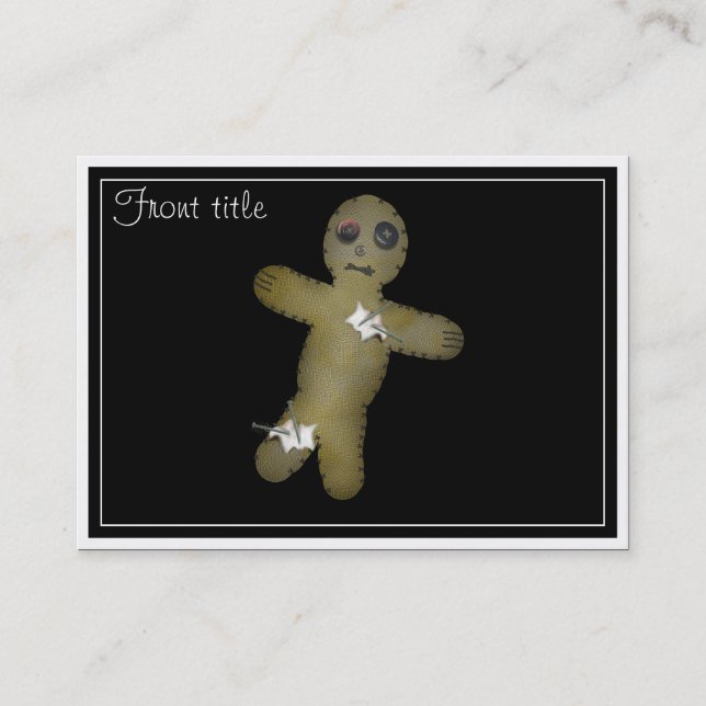 Tarjeta De Visita Voo Doo Doll w/Pins (Anverso)