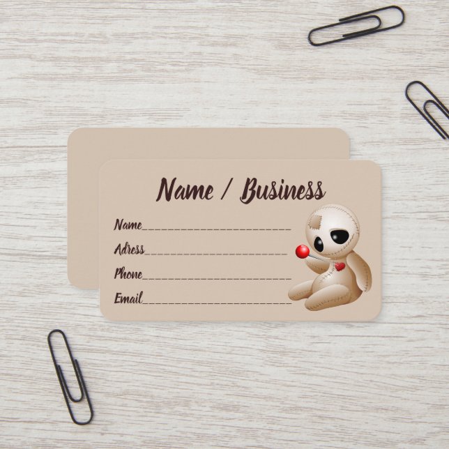 Tarjeta De Visita Voodoo Doll Personalizado enamorado (Anverso/Reverso In Situ)