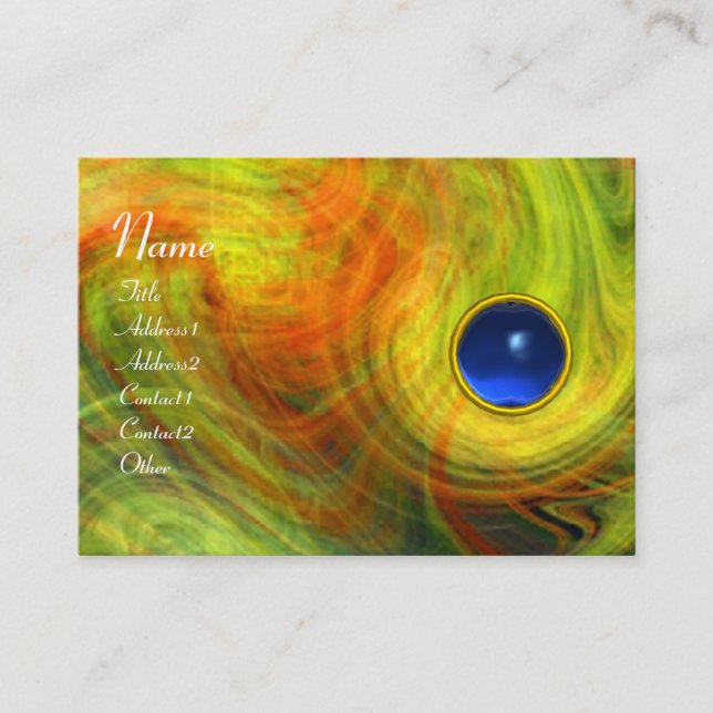 Tarjeta De Visita VORTEX LIGERO SAPPHIRE naranja amarillo rojo azul (Anverso)