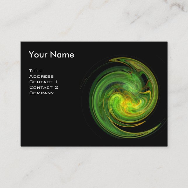 Tarjeta De Visita VORTEX LIGHT MONOGRAM Vibrante amarillo negro verd (Anverso)