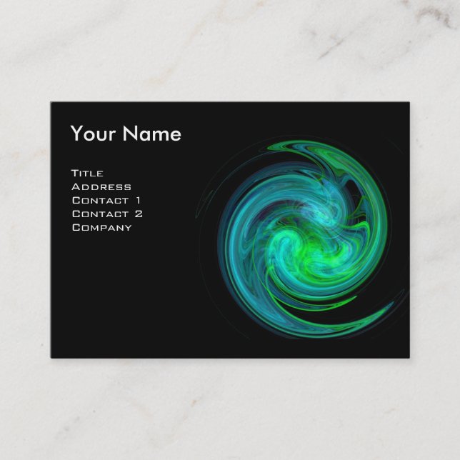 Tarjeta De Visita VORTEX LIGHT MONOGRAM Vibrante azul negro verde (Anverso)