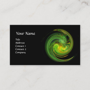Tarjeta De Visita VORTEX LUMINOSO, amarillo verde negro vibrante