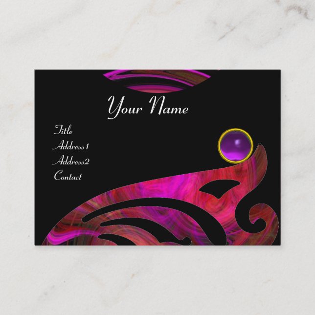 Tarjeta De Visita VORTEX LUMINOSO AMETHYST amarillo rosa violeta roj (Anverso)