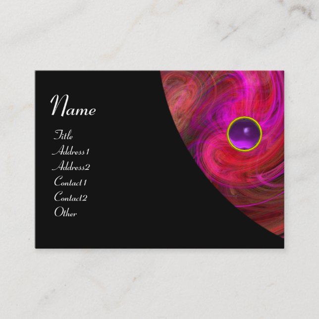 Tarjeta De Visita VORTEX LUMINOSO AMETHYST amarillo rosa violeta roj (Anverso)