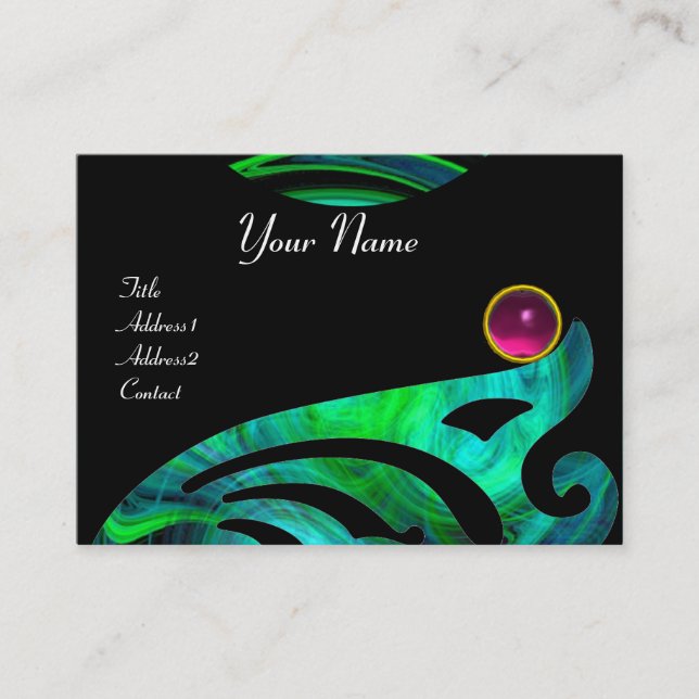 Tarjeta De Visita VORTEX LUMINOSO AMETHYST azul rosa verde negro ama (Anverso)
