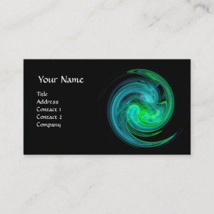 Tarjeta De Visita VORTEX LUMINOSO, azul verde vivo negro