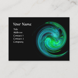 Tarjeta De Visita VORTEX LUMINOSO, azul verde vivo negro
