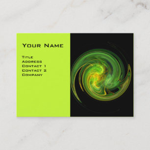 Tarjeta De Visita VORTEX LUMINOSO, blanco verde amarillo vibrante