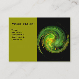 Tarjeta De Visita VORTEX LUMINOSO, blanco verde amarillo vibrante