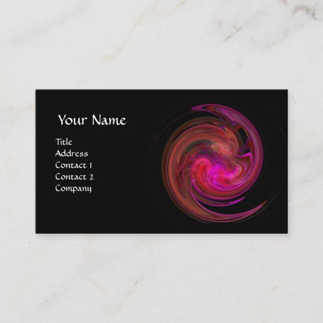 Tarjeta De Visita VORTEX LUMINOSO, fucsia roja vibrante (Anverso)