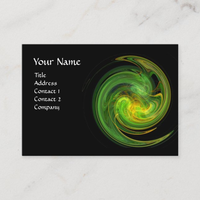 Tarjeta De Visita VORTEX LUMINOSO, naranja amarillo verde brillante  (Anverso)