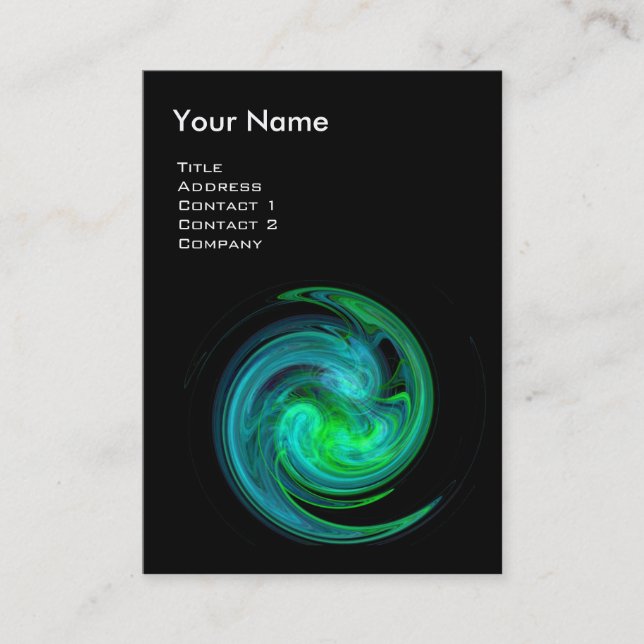 Tarjeta De Visita VORTEX LUMINOSO, verde azul brillante (Anverso)