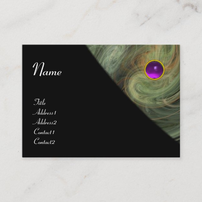 Tarjeta De Visita VORTEX LUZ AMETHYST naranja gris amarillo negro (Anverso)