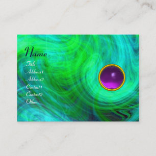 Tarjeta De Visita VÓRTICE DE LUZ AMATISTA verde amarillo azul morado