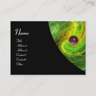 Tarjeta De Visita VÓRTICE DE LUZ AMATISTA verde amarillo negro naran