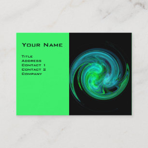 Tarjeta De Visita VÓRTICE LUMINOSO, negro azul verde blanco vibrante