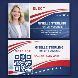 Tarjeta De Visita Voter Election Campaign Photo QR Code