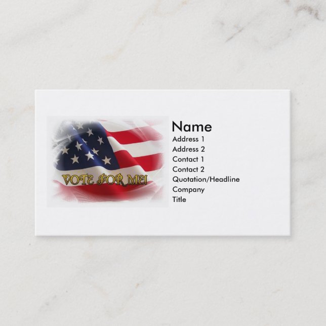 Tarjeta De Visita Voto para mí (Anverso)