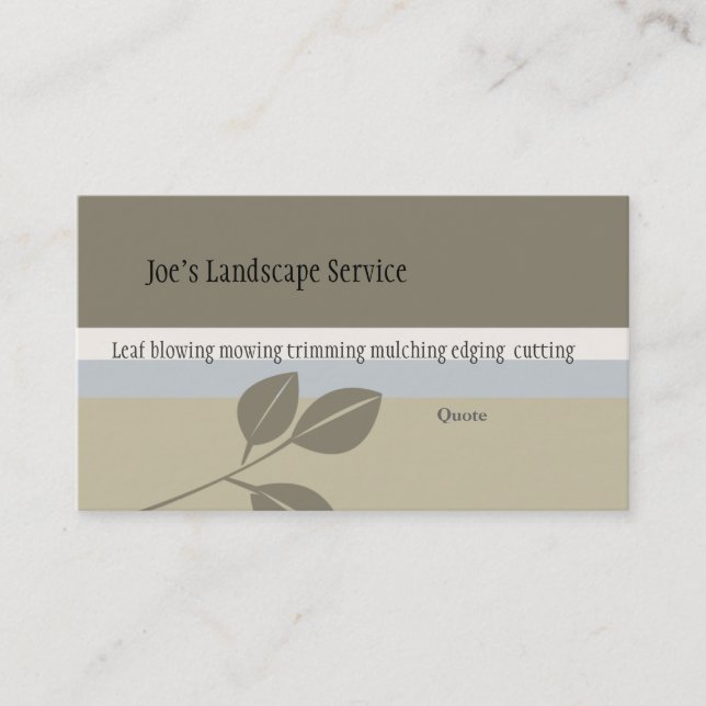 Tarjeta De Visita Voz baja elegante clásica de las hojas orgánicas (Anverso)
