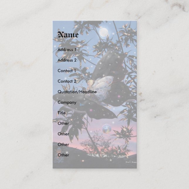 Tarjeta De Visita ¡Vuelo nocturno de verano! (Anverso)