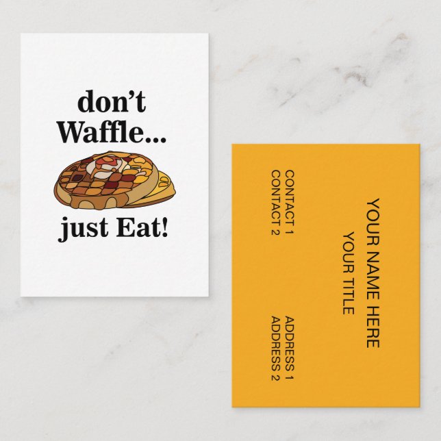 Tarjeta De Visita Waffle Food Restaurant Funny (Anverso / Reverso)