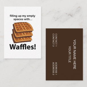 Tarjeta De Visita Waffles Llenando Mis Espacios Vacíos Con Waffles