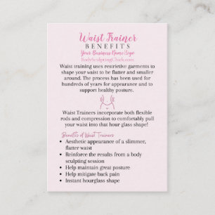 Tarjeta De Visita Waist Trainer Benefits FAQ Tonal Pink