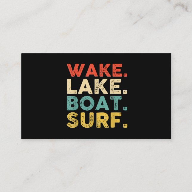 Tarjeta De Visita Wake Surfing Wake Surf Wake Surfing Rope Wake Surf (Anverso)