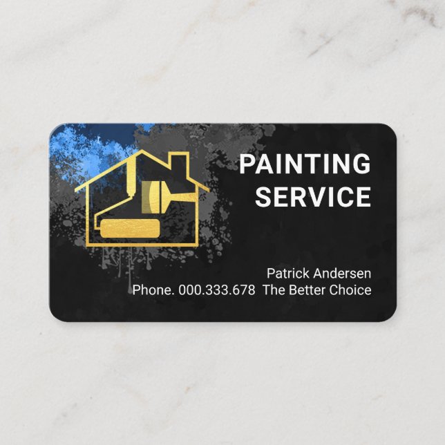 Tarjeta De Visita Wall Grunge Paint Painter Service (Anverso)