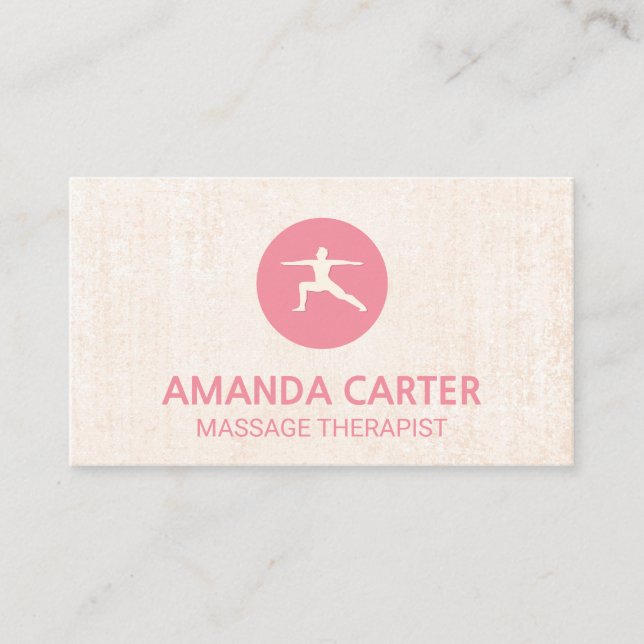 Tarjeta De Visita Warrior Pose Yoga (Anverso)