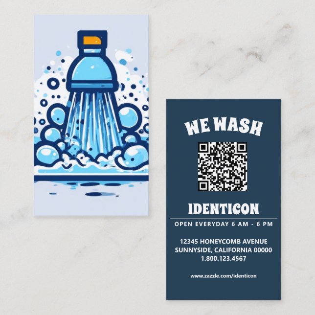 Tarjeta De Visita WASH with QR code (Anverso / Reverso)