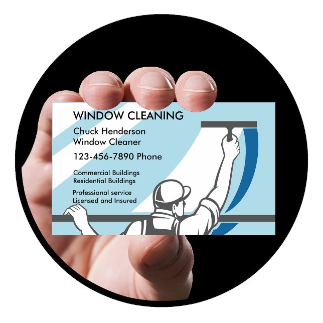 Tarjeta De Visita Washer profesional de ventanas (Subido por el creador)