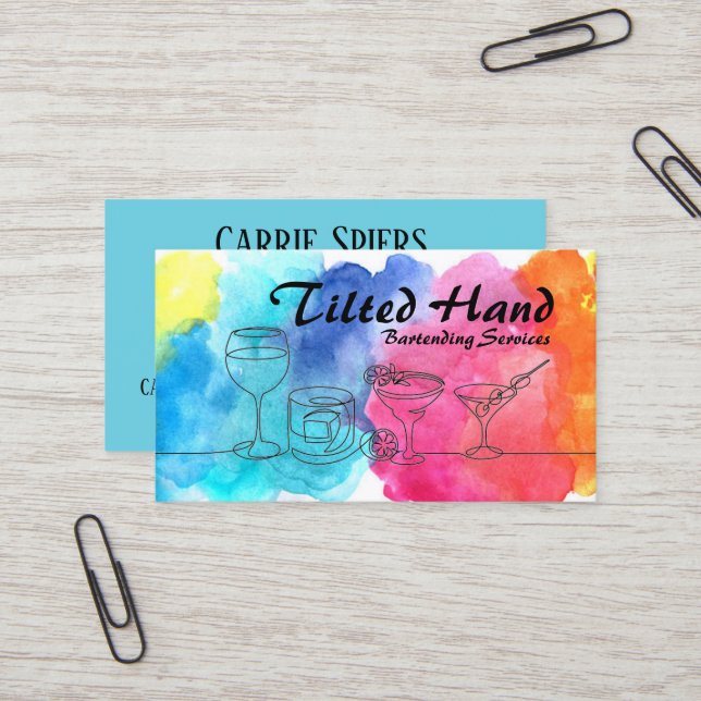 Tarjeta de visita Watercolor (Anverso/Reverso In Situ)