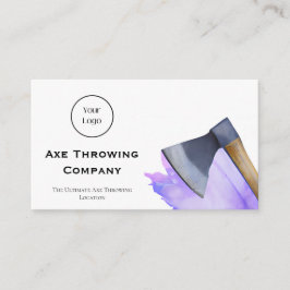 Tarjeta De Visita Watercolor Ax Throwing o Lumber Company