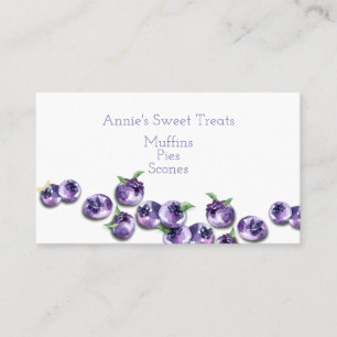 Tarjeta de visita Watercolor Blueberries