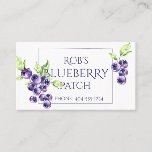 Tarjeta de visita Watercolor Blueberries