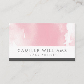 Tarjeta De Visita WATERCOLOR bonito moderno delicado color rosa