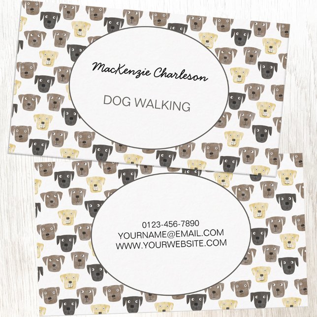 Tarjeta de visita Watercolor Dog Walking (Subido por el creador)