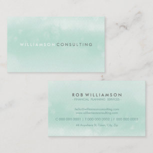 Tarjeta De Visita WATERCOLOR elegante empresa moderna menta moderna
