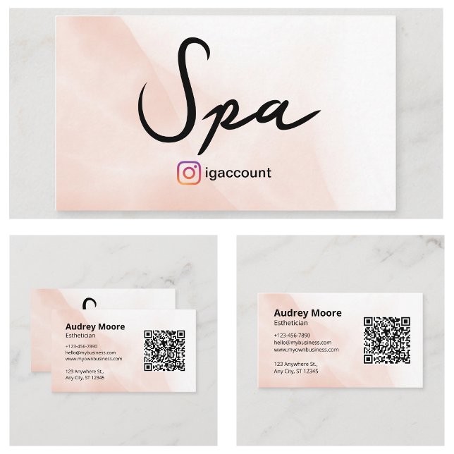 Tarjeta De Visita Watercolor Esthetician Spa (Watercolor Esthetician Spa Business Card
)