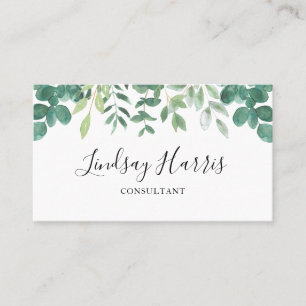 Tarjeta De Visita Watercolor Eucalyptus Business C