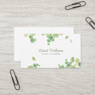 Tarjeta de visita Watercolor Eucalyptus Greenery