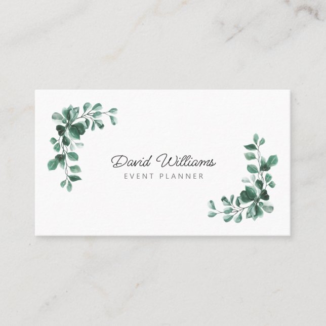 Tarjeta de visita Watercolor Eucalyptus Greenery (Anverso)