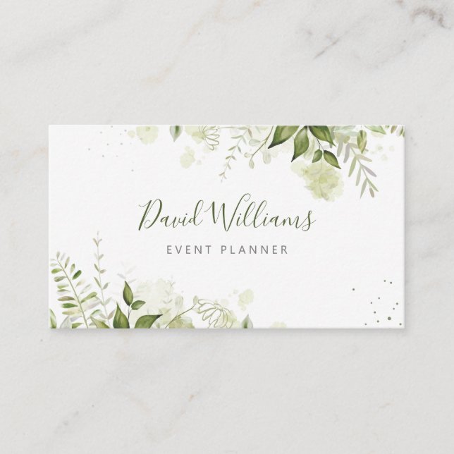 Tarjeta de visita Watercolor Eucalyptus Greenery (Anverso)
