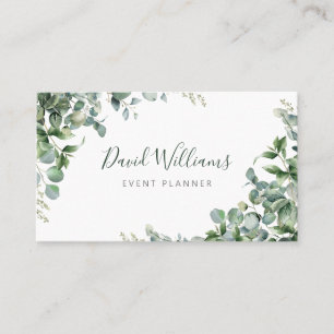 Tarjeta de visita Watercolor Eucalyptus Greenery